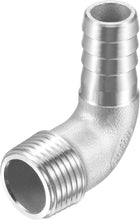 304 Stainless Steel Hose Barb Fitting Elbow, 15mm Barbed x G1/2 Male Pipe Connector Adapter for Water Fuel Air