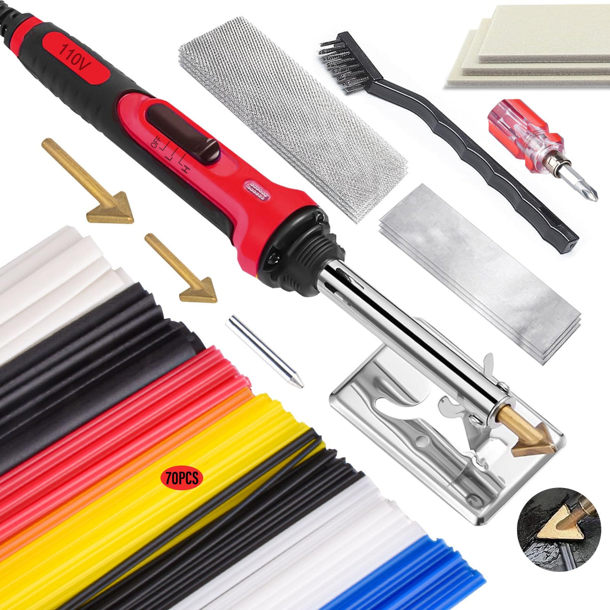 LinkMejor 150W 3 EM 1 Kit de Solda Plástica com Controle de Temperatura de 3 Velocidades