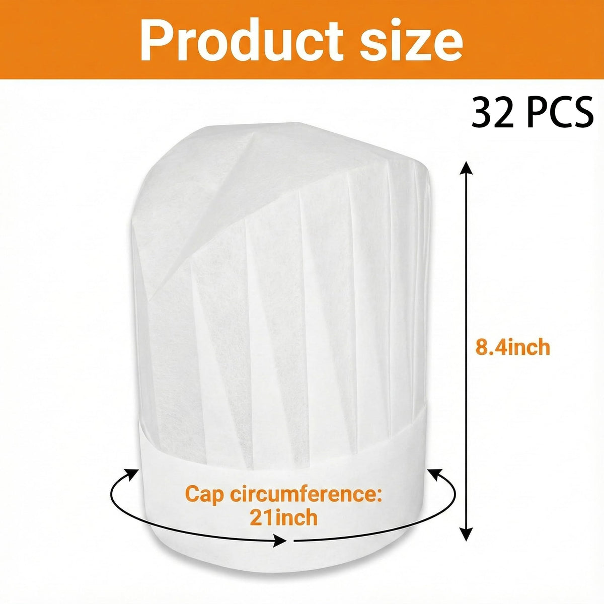 Helm Chef 32 Pcs untuk Anak-Anak, Helm Chef Kertas Bersiharan, Putih