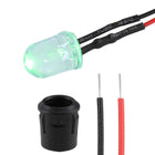 10Set DC 12V 10mm Pre Wired LED with Holder, Emerald Green Light Round Top Clear Lens, 14mm Panel Mount