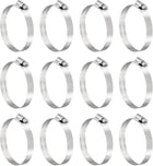 12 Pcs Hose Clamps, Stainless Steel 2-1/16"- 3"(52-76mm) Adjustable Worm Gear Drive Hose Clamps Pipe Clamp for Plumbing Dishwasher Automotive Washing Machine, Silver