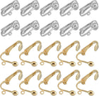 Clip-on Earring Converter, 20Pcs - Copper Plating Clip-on Earring Findings, Earring Clips for Non-Pierced Ears with Easy Open Loop (Gold & White)