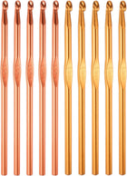 10Pcs Aluminum Crochet Hook 5.5mm 6mm US Size 9 10 Knitting Needles for DIY Craft Yarn Orange Gold
