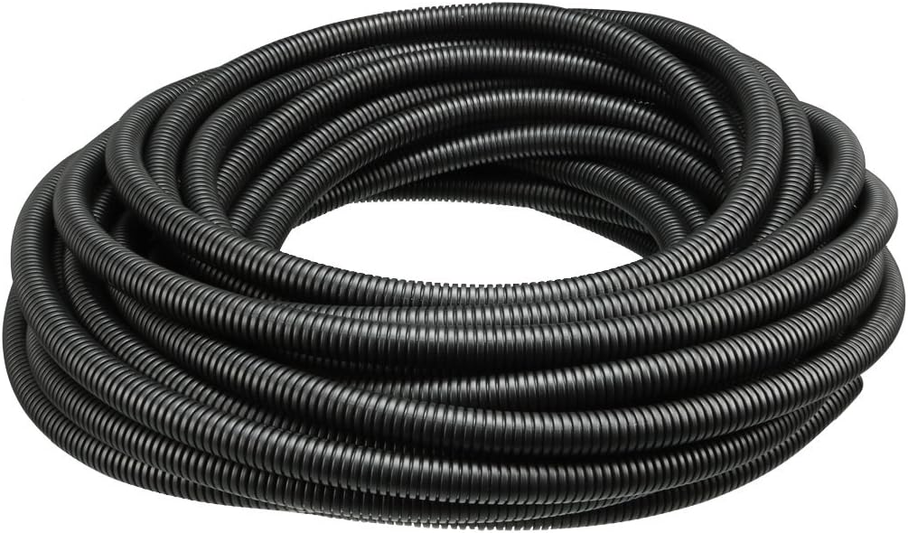 15 M 10 x 13 mm PP Flexible Corrugated Conduit Tube for Garden,Office Black