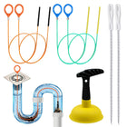 Sink Plunger with Drain Snake Set, Drain Cleaner Tool for Home