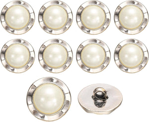 10Pcs 18mm Resin Vintage Clothes Sewing Button Metal Coat Pearl Buttons Craft Accessories for Garment Coat Decoration Crafts DIY Project
