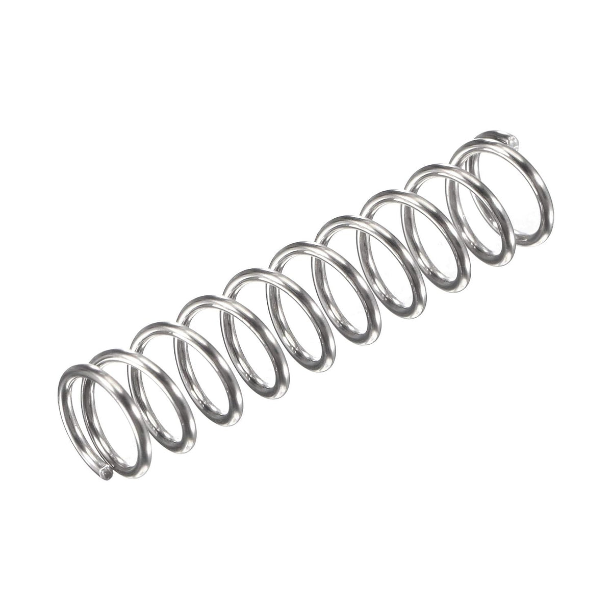 Compression Spring,304 Stainless Steel,7mm OD,0.8mm Wire Size,18mm Compressed Length,30mm Free Length,17.2N Load Capacity for Home Projects, Silver Tone,10pcs