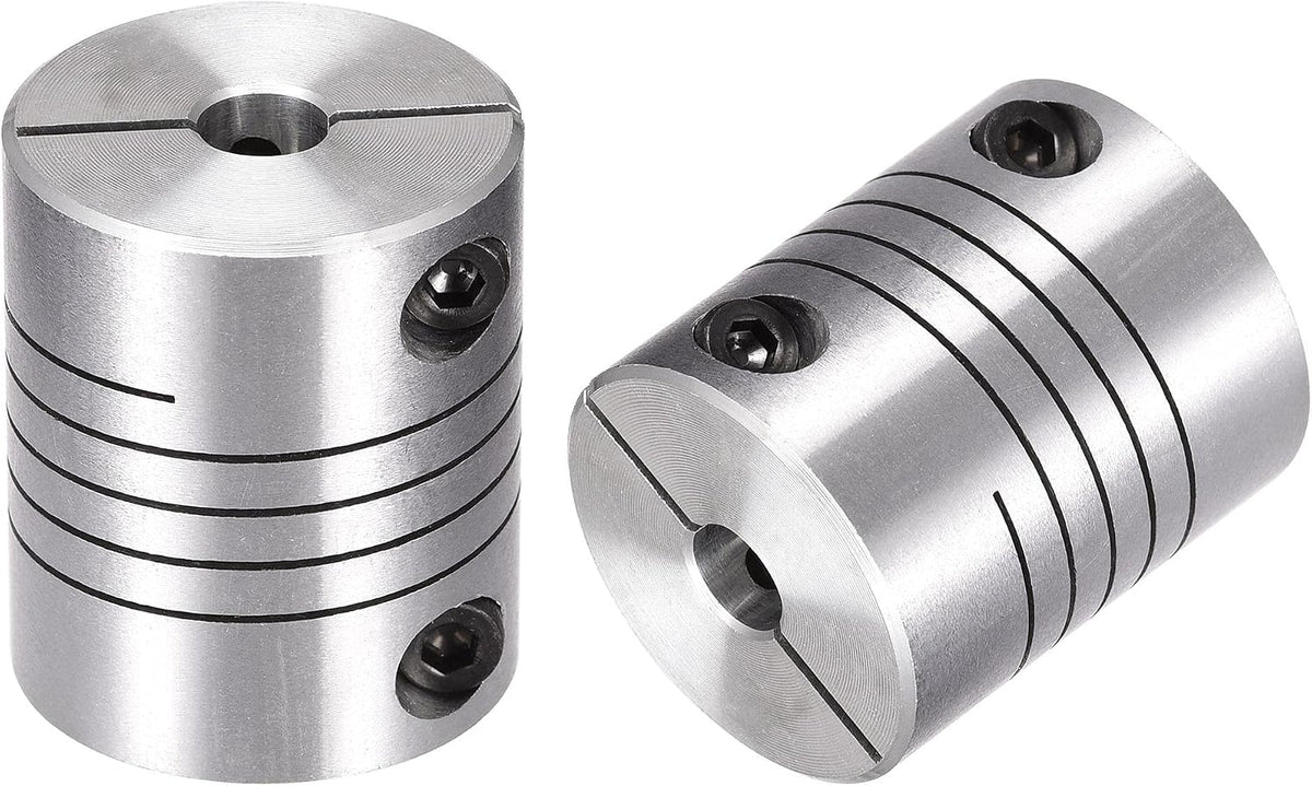 2PCS Motor Shaft 4mm to 6.35mm Helical Beam Coupler Coupling 20mm Dia 25mm Long