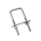Square U-Bolts 1-1/4"(30mm) Inner Width Carbon Steel M6 with Nuts, Frame Plate, Round Washers 4 Set