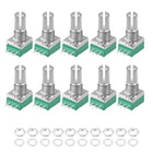 Potentiometer B100K Ohm Variable Resistors Single Turn Rotary Carbon Film Taper RV097NS 10pcs