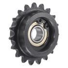 #25 Chain Idler Sprocket, 8mm Bore 1/4" Pitch 19 Tooth Tensioner, Black Oxide Finish C45 Carbon Steel with Insert Single Bearing for ISO 04C Chains