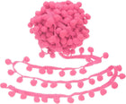 6 Yards Pom Trim Ribbon, 1" Wide Dark Pink Pom Ball Fringe Trim Sewing Fringe Fabric Ribbon for DIY Crafts Curtain Clothes Pillow Home Decoration, 13mm