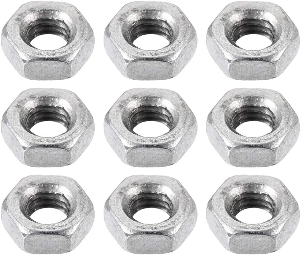 M3 Thread Dia 304 Stainless Steel Metric Hex Nut Screw Cap Fastener Silver Tone 50pcs