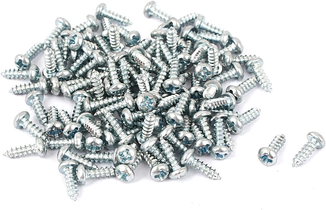 M3x10mm Phillips Round Head Self Tapping Screws Fastener 100pcs