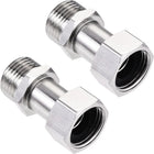 Straight G1/2 Male to Female Pipe Fitting Connector with Gasket Nickel Plated Copper 2Pcs