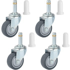 LinkMejor 2 Inches Stem Caster Wheels Set of 4 Heavy Duty 7/16 Inch Stem Diameter Swivel Casters TPR Replacement Wheels for Utility Cart/Mop Bucket/Wet & Dry Vacuum/Grills/Shop Mechanic Stool
