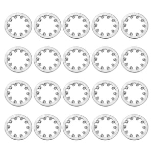 40Pcs 7/16 Internal Tooth Lock Washer, 304 Stainless Steel Multi-Tooth Star Washer Locking Fastener, Silver Tone