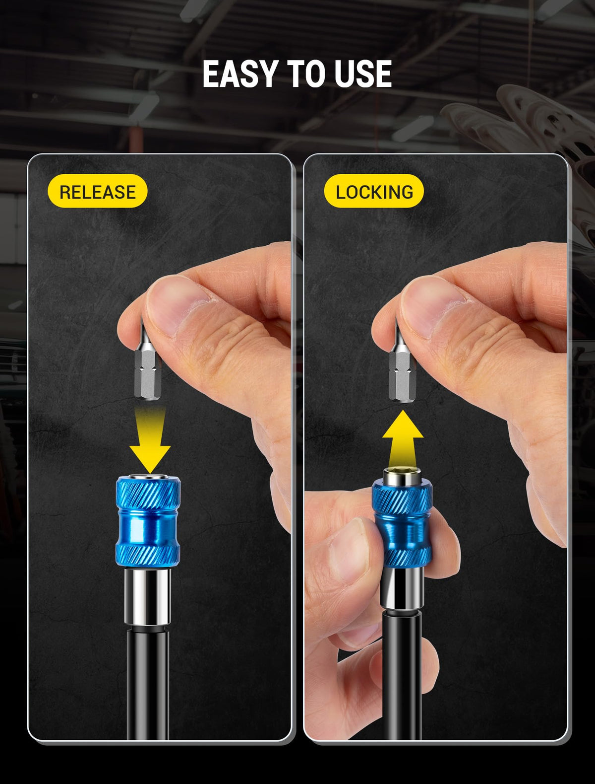 LinkMejor Set di Estensione Trapano a Dente, Raccoglitore Magnetico 1/4" a Esagono, 4PCS