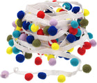 2 Yards Pom Pom Ball Fringe Trim, Ribbon Sewing DIY Projects Accessory for Home Curtain Clothes Pillow Decoration, Colorful