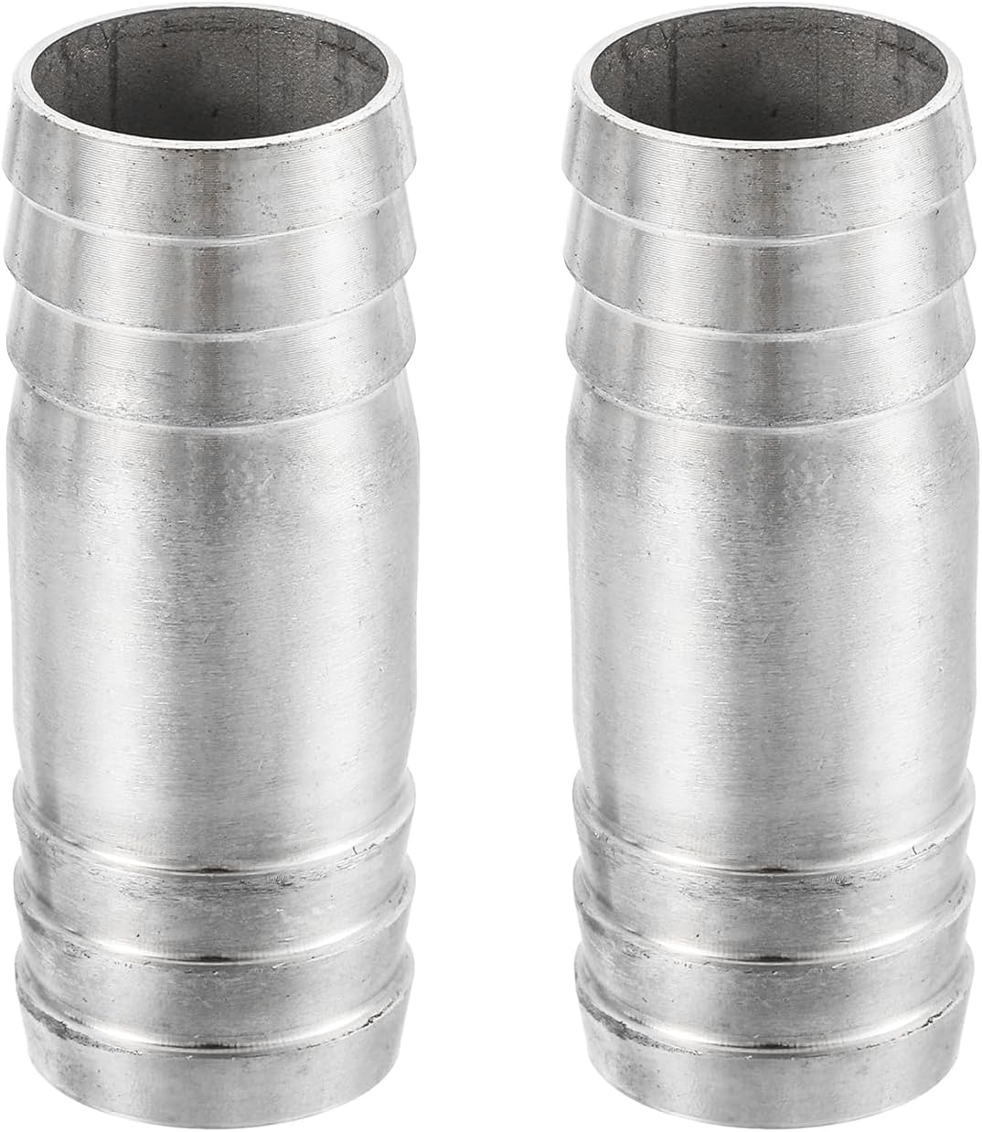 2Pcs (1")25x65mm Hose Barb Equal Pipe Fitting, 304 Stainless Steel Pipe Adapter Connection Fitting for Vacuum Systems, Industrial Connections, Pneumatic Equipment