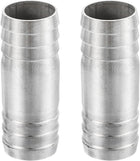 2Pcs (1")25x65mm Hose Barb Equal Pipe Fitting, 304 Stainless Steel Pipe Adapter Connection Fitting for Vacuum Systems, Industrial Connections, Pneumatic Equipment