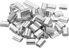 1/8"(2.5mm) Aluminum Crimping Loop Sleeve, Double Hole Cable Ferrule for Wire Rope, Silver 60Pcs