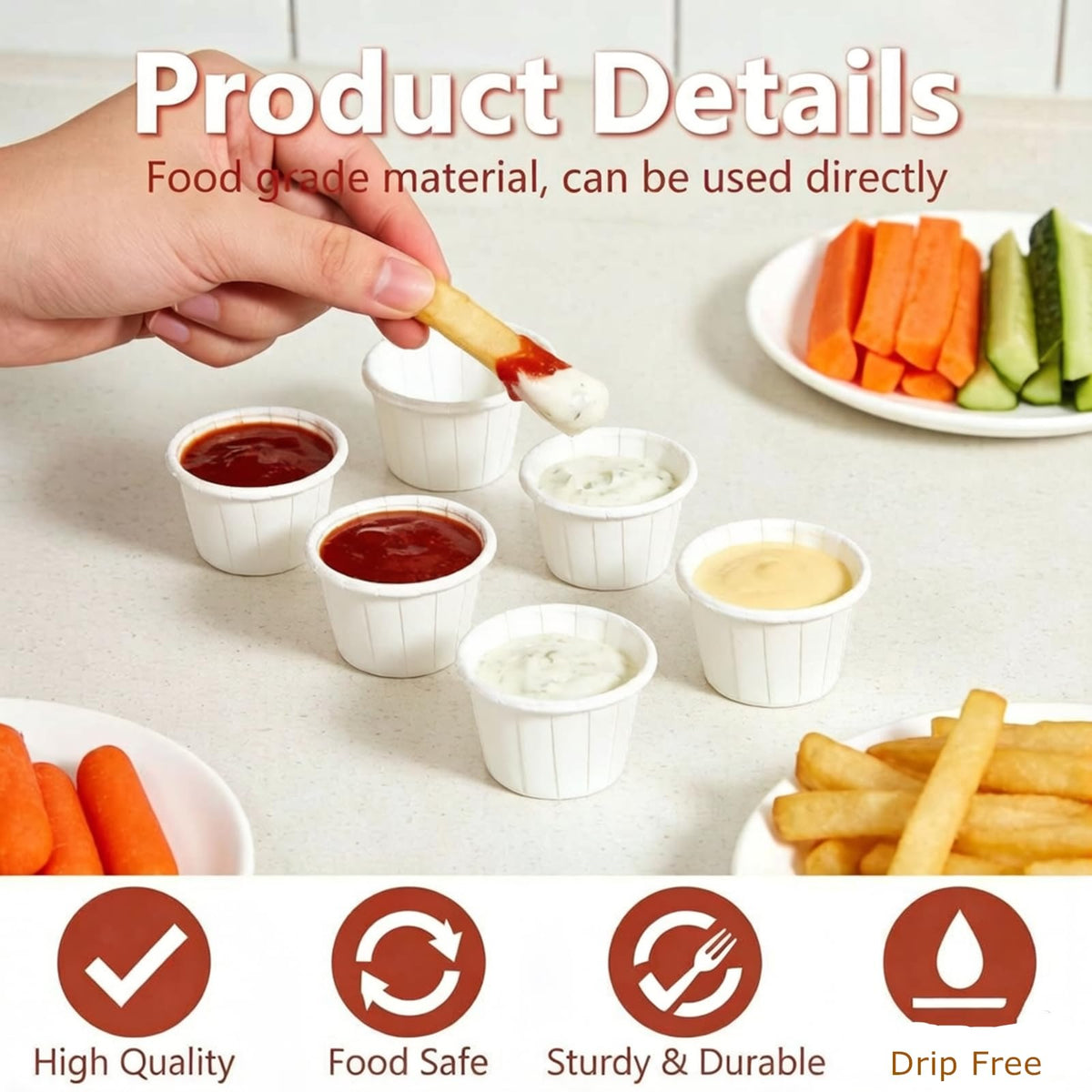LinkMejor 1000-pakke papirprøvekopper, 0.75oz små mellomstore kopper for smaking