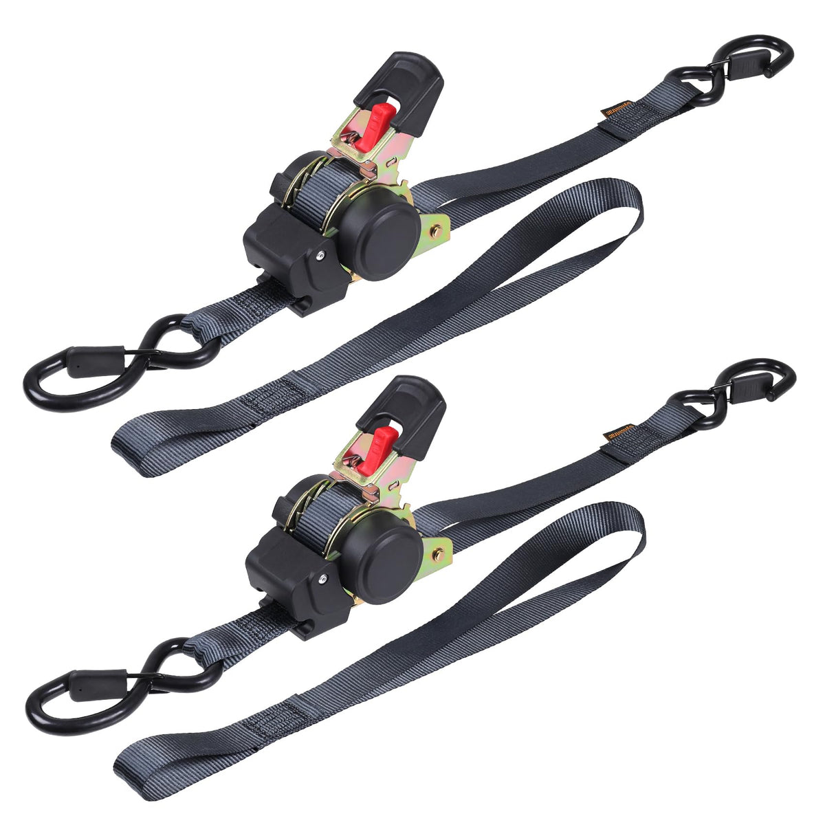 4Pcs 1”x 12’ Automatic Ratchet Tie Down Strap with Soft Loop