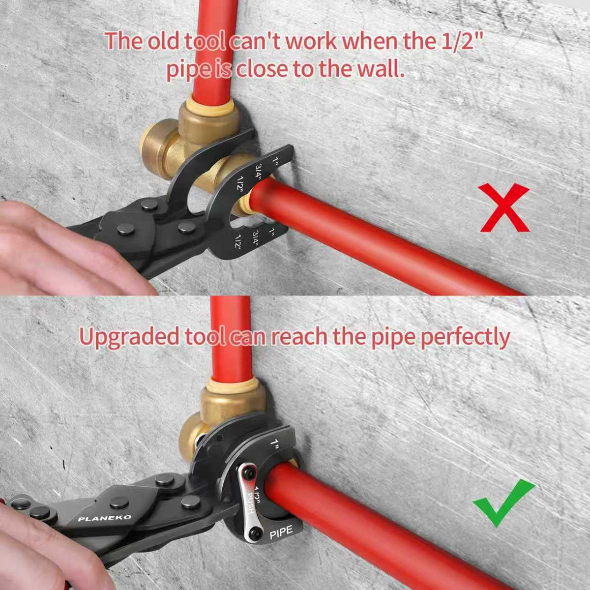 LinkMejor Odłącznik Rur Narzędzia Wymiary 1”, 3/4”, 1/2” Usuwanie dla Fittingu Rur