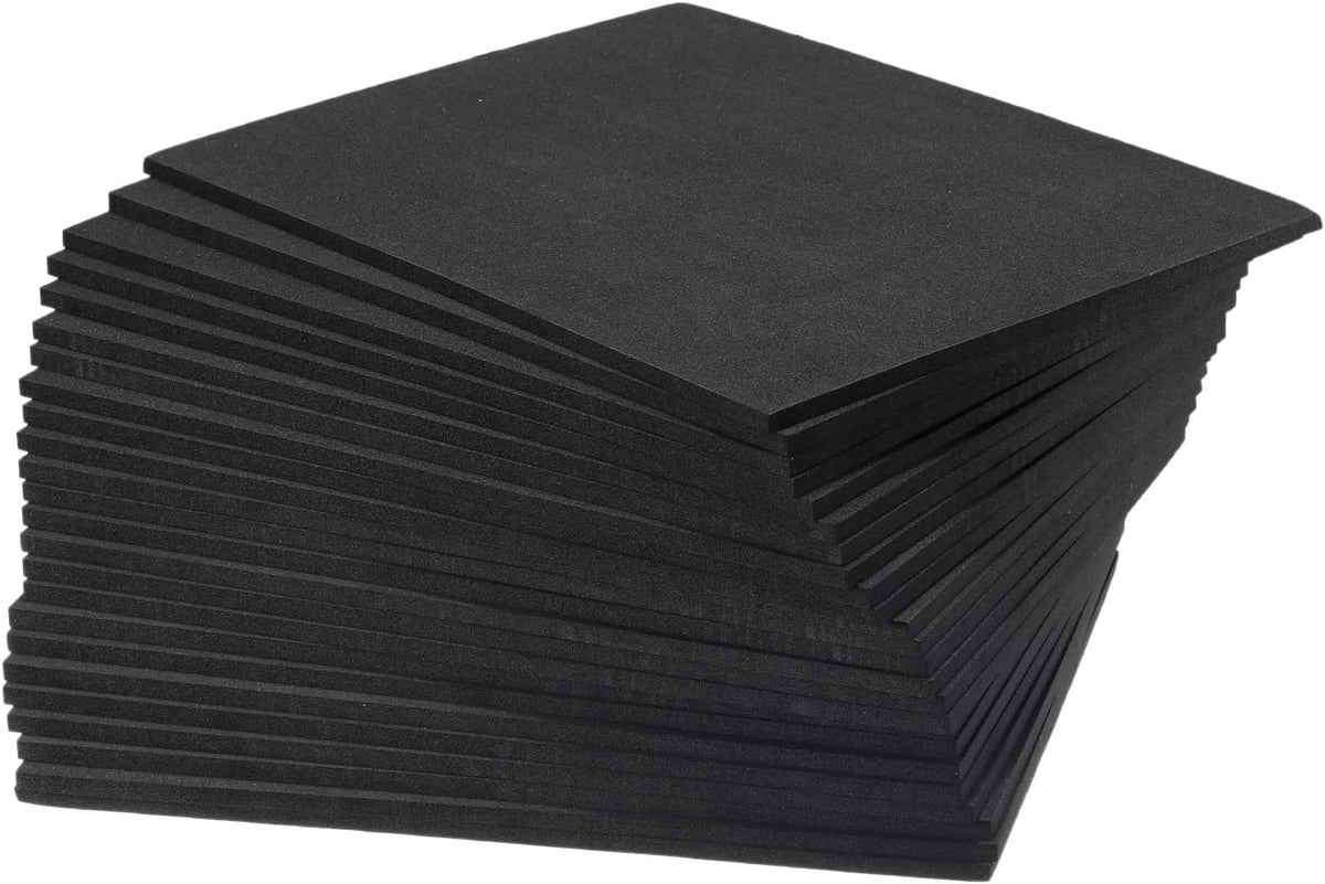 EVA Foam Sheets Black 12 Inch x 9 Inch 6mm Thickness for Crafts DIY Pack of 24