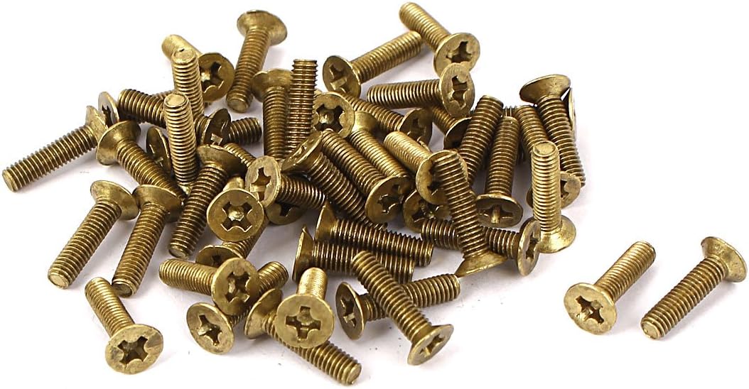 M3 X 12mm GB819 Phillips Drive Countersunk Screws Brass Tone 50 Pcs