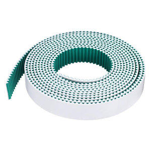 S5M Open Ended Timing Belt, 25mm Width x 4 Meter Length, 5mm Pitch Length, Steel Wires Inside Synchronous Belt and Wrapped with Green Cloth Below for Absorbing The Vibration, White