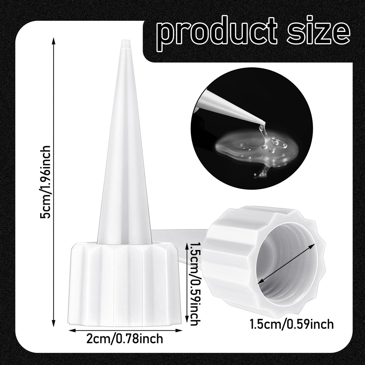 LinkMejor 24 stk 312 ekstra Tips til Ca Glue Snip Tip Applicator Tips, Hvid