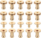 15 Pcs Brass Ball Head Stud Screw, 4mm/0.16" Nipple Rivet Button Strap Stopper for DIY Leather Craft, Gold Tone
