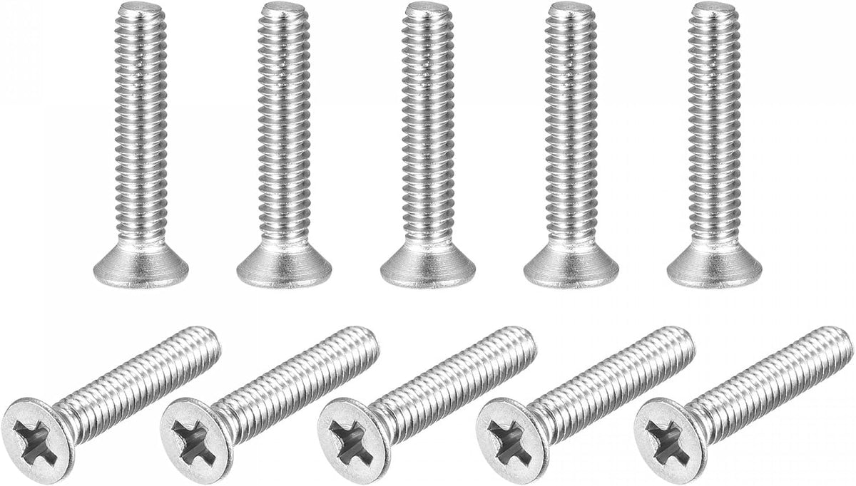 8#-32x7/8" Flat Head Machine Screws Phillips 304 Stainless Steel Bolts 50pcs