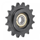 Chain Idler Sprocket, 12mm Bore 1/2" Pitch 16 Tooth Tensioner, Black Oxide Finish C45 Carbon Steel with Insert Single Bearing for ISO 08B Chains