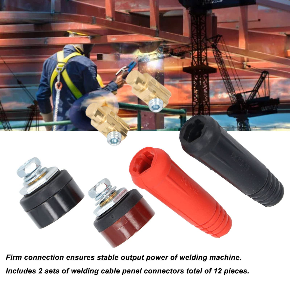 LinkMejor Welding Connectors Quick Connect Plug and Socket Set Welding Cable Panel Connector for Power Supply Equipment