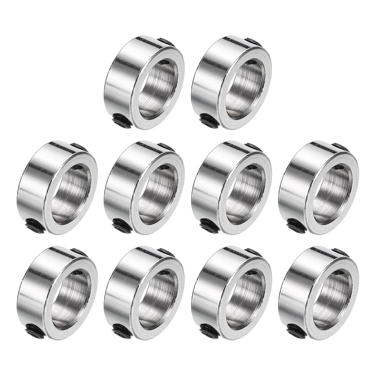 10pcs Set Screw Collars 10mm Bore 304 Stainless Steel Shaft Collars, 15mm OD, 6mm Width Axle Collar Clamp for Linear Rod Shaft Guide