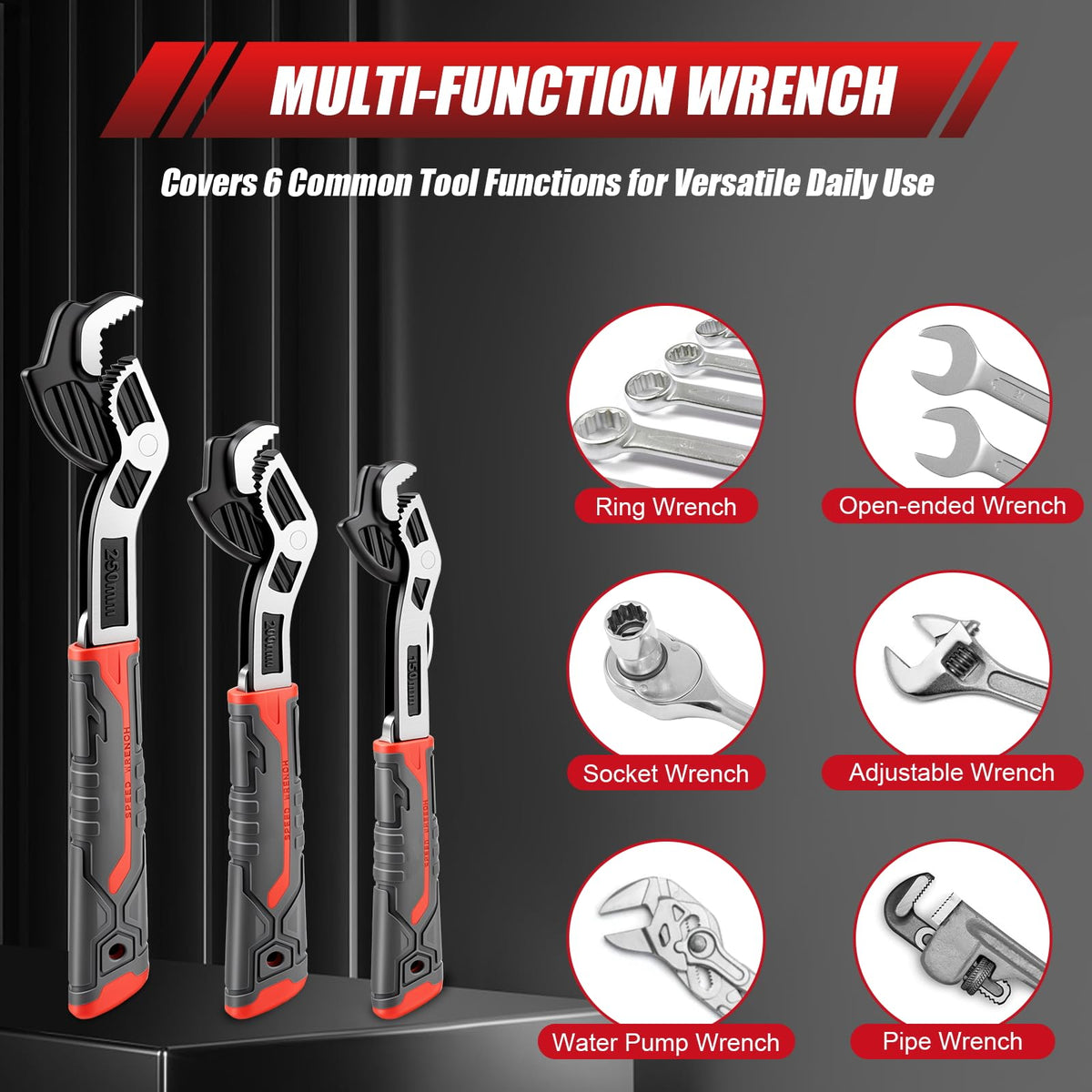 Engranaje de tubo ajustable LinkMejor 6" 8" 10", destornillador de plomero