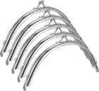 Metal Purse Frames - 6.1" 5Pcs Kiss Lock Clasp Frame Arch Embossed Clutch Frame Handles for Coin Purse Sewing Bag Making DIY Craft, Silver Tone