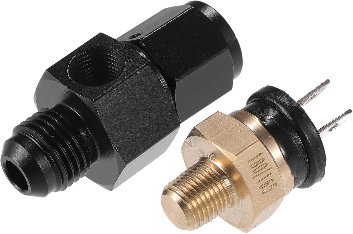 1 Set Auto Engine Temperature Cooling Fan Switch Fitting Adapter 12AN 180'F On-165'F Off