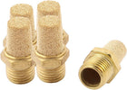 1/4BSP Male Thread Brass Air Pneumatic Noise Reduce Filter Exhaust Muffler 5Pcs
