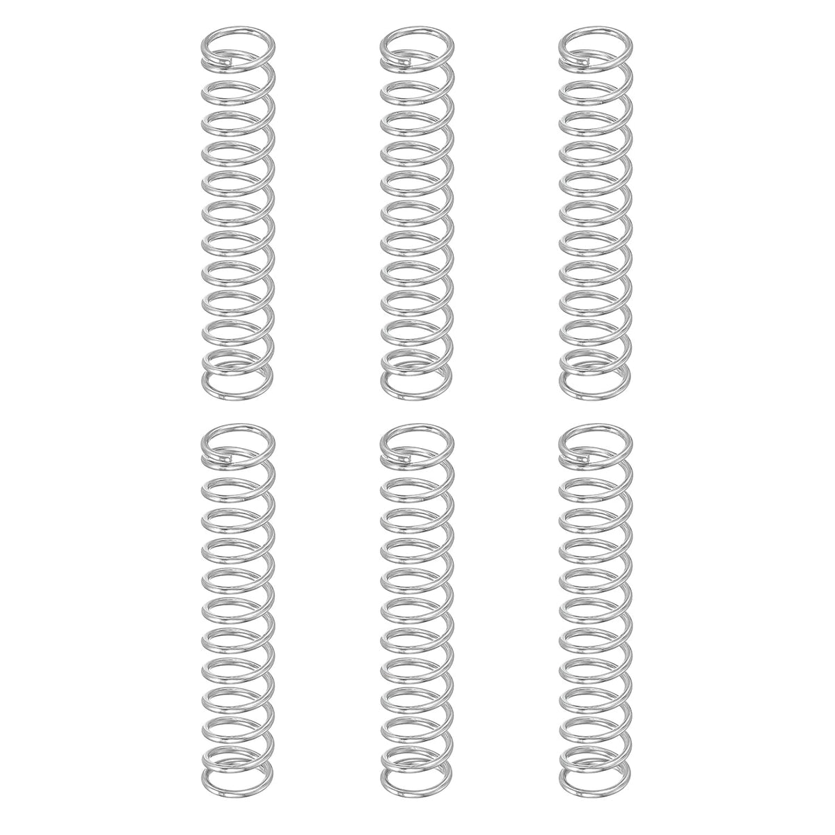 6Pcs Compression Springs, 1mm Wire Diameter x 9mm OD x 50mm Length 304 Stainless Steel Extension Spring Ballpoint Pen Pressure Springs for Shop Home Repairs, Silver