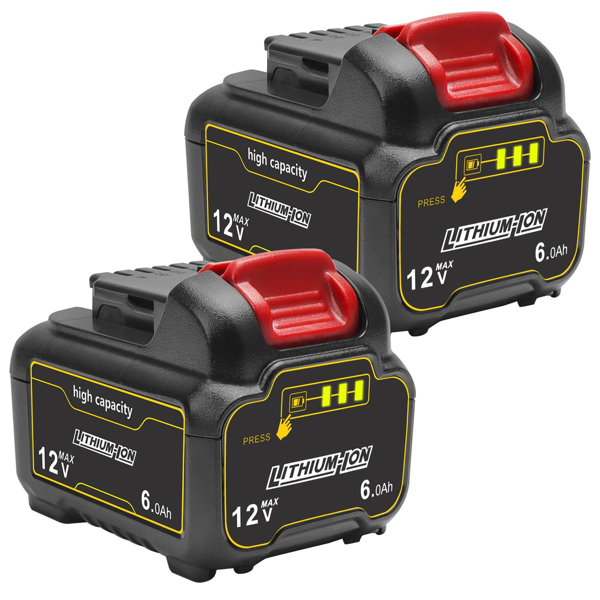 LinkMejor 2-Pack DCB126 6.0Ah Akumulator Kompatybilny z Akumulatorem Dewalt 12V