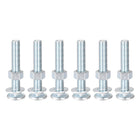 3/8-16 x 2-1/2" Square Neck Carriage Bolts with Nuts & Washers, Carbon Steel Coach Bolt Screws 6 Set