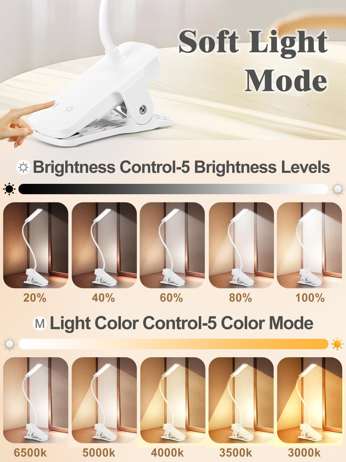 مكيف عيني على ضوء سرير LED 5 لون 5 إضاءة شحن بدون سلك