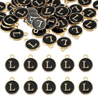 LinkMejor 52pcs Letter Charm, Enamel Letter Pendants, Alphabet l Pendants Double Sided Beads Charm for DIY Bracelet Necklace Pendants Earring Jewelry, Black