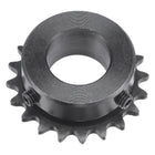 20 Tooth Roller Sprocket B Type, #25 Chain, Single Strand 1/4" Pitch, 19mm Bore Black Oxide C45 Carbon Steel with Set Screws for ISO 04C
