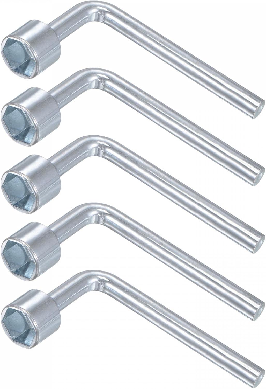 7mm Metric L Shaped Angled Open Hex 6 Point Socket Wrench, Single Ended 5 Pcs
