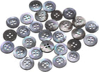 25 Pcs Natural Shell Buttons, 4 Hole Mother of Pearl Buttons 12.5mm Sewing Button Sewing Craft Shell Discs Wide Brim for Shirt Sewing DIY Crafts Decoration, Gray